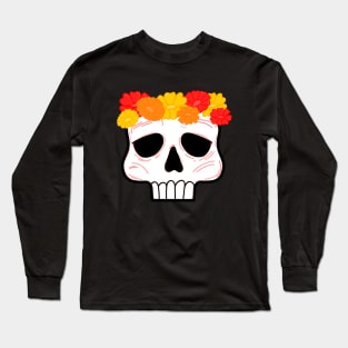 Skull with flower crown Long Sleeve T-Shirt